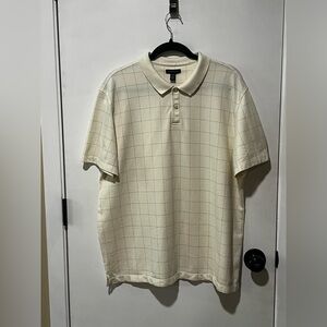 Van Heusen Men’s Cream Windowpane Polo